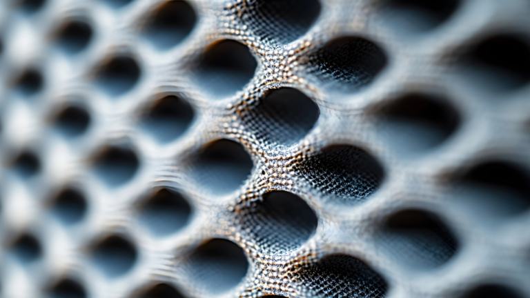 a close up shot of a hepa filter capturing allergens and dust particles